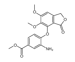 3-amino-4-(5,6-dimethoxy-3-oxo-1,3-dihydro-isobenzofuran-4-yloxy)-benzoic acid methyl ester结构式