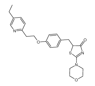 5-{4-[2-(5-ethyl-pyridin-2-yl)ethoxy]-benzyl}-2-morpholin-4-yl-thiazol-4-one Structure