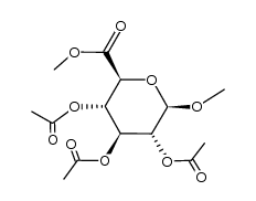 methyl 2,3,4-tri-O-acetyl-β-D-glucosiduronic acid methyl ester Structure