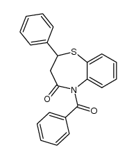 5-Benzoyl-2,3-dihydro-2-phenyl-1,5-benzothiazepin-4(5H)-on结构式