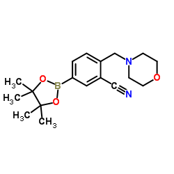 2-(Morpholinomethyl)-5-(4,4,5,5-tetramethyl-1,3,2-dioxaborolan-2-yl)benzonitrile Structure