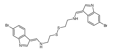 N-[(6-bromoindol-3-ylidene)methyl]-2-[2-[(6-bromoindol-3-ylidene)methylamino]ethyldisulfanyl]ethanamine Structure