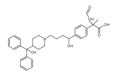 4-(4-(4-(hydroxydiphenylmethyl)-1-piperidinyl)-1-hydroxybutyl)-α,α-dimethylphenylacetic acid, salt with formic acid结构式