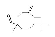 4,10,10-Trimethyl-7-methylen-bicyclo[6.2.0]decan-4-aldehyd结构式