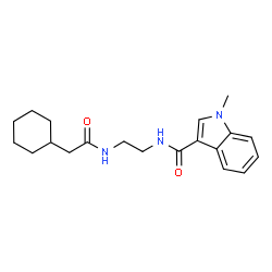 N-{2-[(Cyclohexylacetyl)amino]ethyl}-1-methyl-1H-indole-3-carboxamide结构式