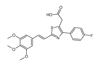 2-[4-(4-fluorophenyl)-2-[(E)-2-(3,4,5-trimethoxyphenyl)ethenyl]-1,3-thiazol-5-yl]acetic acid Structure