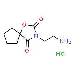 3-(2-aminoethyl)-1-oxa-3-azaspiro[4.4]nonane-2,4-dione hydrochloride结构式