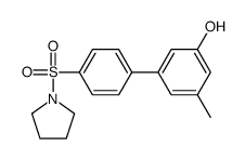 3-methyl-5-(4-pyrrolidin-1-ylsulfonylphenyl)phenol结构式