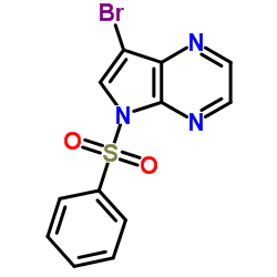 7-Bromo-5-(phenylsulfonyl)-5H-pyrrolo[2,3-b]pyrazine结构式
