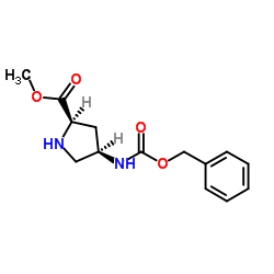 Methyl (4R)-4-{[(benzyloxy)carbonyl]amino}-D-prolinate结构式