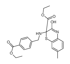 ethyl 2-[(4-ethoxycarbonylphenyl)methylamino]-7-methyl-3-oxo-4H-1,4-benzothiazine-2-carboxylate结构式