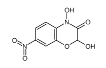 2,4-dihydroxy-7-nitro-2H-1,4-benzoxazin-3-one结构式