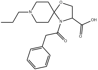 4-(2-苯基乙酰基)-8-丙基-1-氧杂-4,8-二氮杂螺[4.5]癸烷-3-羧酸结构式