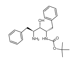 (2S,3S,4S)-2-amino-4-[[(tert-butyloxy)carbonyl]amino]-1,5-diphenyl-3-hydroxypentane结构式