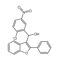 (2-chloro-5-nitrophenyl)(2-phenylbenzofuran-3-yl)methanol结构式