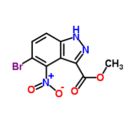 methyl 5-bromo-4-nitro-1H-indazole-3-carboxylate structure