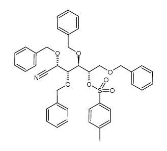 2,3,4,6-tetra-O-benzyl-5-O-(tol-4-ylsulfonyl)-L-altrononitrile Structure