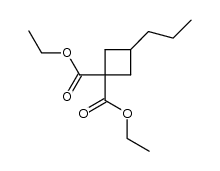 3-n-propylcyclobutane-1,1-dicarboxylic acid diethyl ester结构式