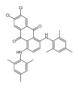 6,7-dichloro-1,4-bis(2,4,6-trimethylanilino)anthraquinone结构式