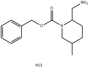 苯甲基 2-(氨基甲基)-5-甲基哌啶-1-甲酸基酯盐酸结构式
