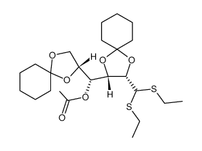 4-O-acetyl-2,3:5,6-di-O-cyclohexylidene-D-mannose diethyl dithioacetal结构式