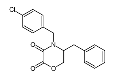 5-benzyl-4-[(4-chlorophenyl)methyl]morpholine-2,3-dione结构式
