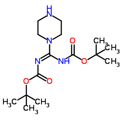 [Tert-Butoxycarbonylimino(Piperazin-1-Yl)Methyl]Carbamic Acid Tert-Butyl Ester structure