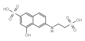 4-hydroxy-6-(2-sulfoethylamino)naphthalene-2-sulfonic acid结构式