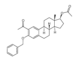 2-acetyl-3-benzyloxyestra-1,3,5(10)-triene-17β-ol 17-acetate Structure