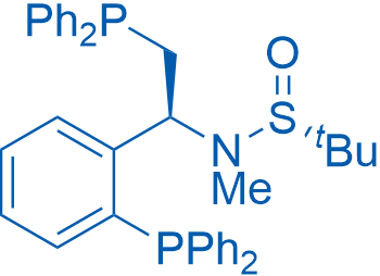 (R)-N-((S)-2-(Diphenylphosphaneyl)-1-(2-(diphenylphosphaneyl)phenyl)ethyl)-N,2-dimethylpropane-2-sulfinamide Structure