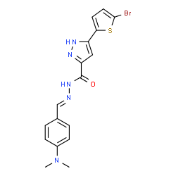 3-(5-bromothiophen-2-yl)-N'-{(E)-[4-(dimethylamino)phenyl]methylidene}-1H-pyrazole-5-carbohydrazide Structure