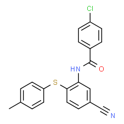 4-CHLORO-N-(5-CYANO-2-[(4-METHYLPHENYL)SULFANYL]PHENYL)BENZENECARBOXAMIDE Structure