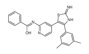 N-[4-[2-amino-4-(3,5-dimethylphenyl)-1,3-thiazol-5-yl]pyridin-2-yl]benzamide结构式