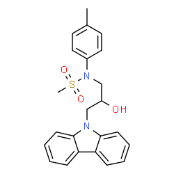 N-(3-(9H-carbazol-9-yl)-2-hydroxypropyl)-N-(p-tolyl)methanesulfonamide结构式