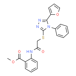 methyl 2-[2-[(5-furan-2-yl-4-phenyl-1,2,4-triazol-3-yl)sulfanyl]结构式