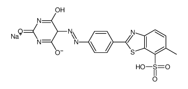 sodium [4-[(hexahydro-2,4,6-trioxopyrimidin-5-yl)azo]phenyl]-6-methylbenzothiazole-7-sulphonate结构式