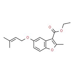 ethyl 2-methyl-5-((3-methylbut-2-en-1-yl)oxy)benzofuran-3-carboxylate结构式