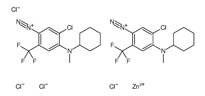 5-chloro-4-(cyclohexylmethylamino)-2-(trifluoromethyl)benzenediazonium tetrachlorozincate (2:1) structure