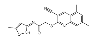 Acetamide, 2-[(3-cyano-5,7-dimethyl-2-quinolinyl)thio]-N-(5-methyl-3-isoxazolyl)- (9CI) structure