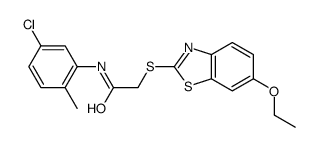 N-(5-chloro-2-methylphenyl)-2-[(6-ethoxy-1,3-benzothiazol-2-yl)sulfanyl]acetamide结构式