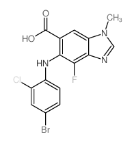 5-((4-溴-2-氯苯基)氨基)-4-氟-1-甲基-1H-苯并[d]咪唑-6-羧酸结构式