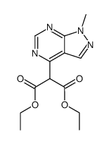 (1-methyl-1H-pyrazolo[3,4-d]pyrimidin-4-yl)-malonic acid diethyl ester Structure