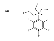 diethyl-iodo-(2-iodoethyl)-(2,3,4,5,6-pentafluorophenyl)-λ5-phosphane,gold结构式