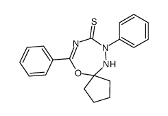 7,10-diphenyl-6-oxa-8,10,11-triazaspiro[4.6]undec-7-ene-9-thione Structure