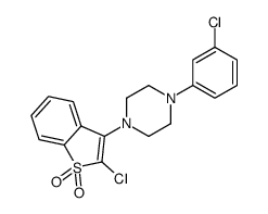 2-chloro-3-[4-(3-chlorophenyl)piperazin-1-yl]-1-benzothiophene 1,1-dioxide Structure