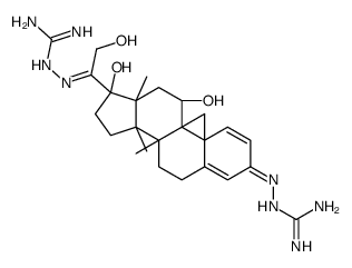 2-[(Z)-[(8S,9S,10S,11S,13S,14S,17R)-17-[(E)-N-(diaminomethylideneamino)-C-(hydroxymethyl)carbonimidoyl]-11,17-dihydroxy-8,9,10,13,14-pentamethyl-6,7,11,12,15,16-hexahydrocyclopenta[a]phenanthren-3-ylidene]amino]guanidine Structure