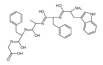 2-[[(2R)-2-[[(2R)-2-[[(2R)-2-[[(2R)-2-amino-3-(1H-indol-3-yl)propanoyl]amino]-3-phenylpropanoyl]amino]propanoyl]amino]-3-phenylpropanoyl]amino]acetic acid结构式