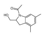 1-[2-(hydroxymethyl)-4,6-dimethyl-2,3-dihydroindol-1-yl]ethanone结构式