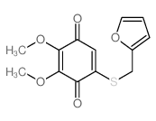 2,5-Cyclohexadiene-1,4-dione, 5-[(2-furanylmethyl)thio]-2, 3-dimethoxy- Structure