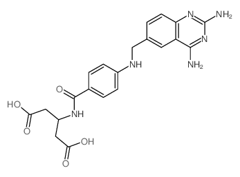 Glutaric acid, 3-[p-[[(2, 4-diamino-6-quinazolinyl)methyl]amino]benzamido]-, monohydrate picture